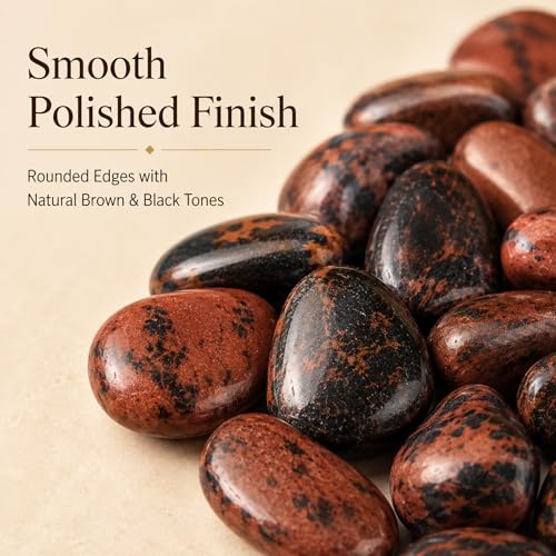 Image of Polished Mahogany Obsidian Crystal Chips Set, 0.4'', 128 Pcs - Handpicked Natural Tumbled Stones and Crystals Bulk for Healing, Reiki, Meditation, Witchcraft and Home Decor