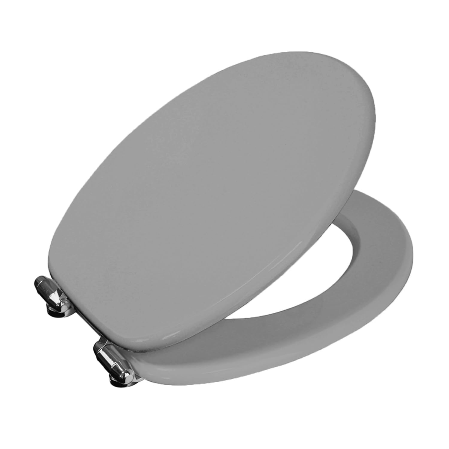 Showerdrape Norfolk Soft Close Grey Wooden Toilet Seat – Premium MDF WC Seat with Soft Close Hinges, Walnut Wood Effect Bathroom Toilet Lid, Easy Clean & Universal Fit