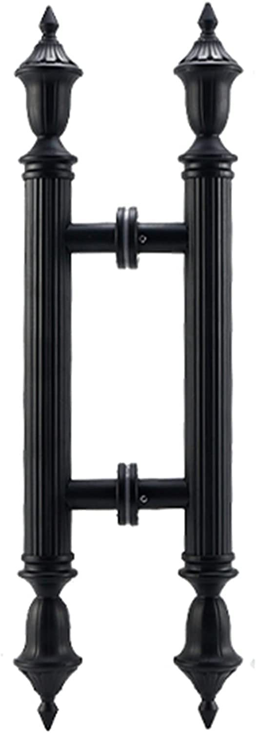 MXXQRHF Matte Black Modern Push Pull Bar Handle, Antique European Style Door Hardware for Restaurants & Apartments, Glass Sliding Door Handle with Fittings, Stylish & Durable