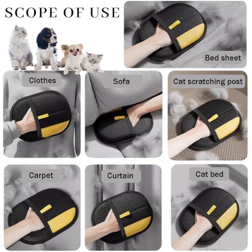 Image of Viorane Pet Hair Remover, Pet Hair Remover Electrostatic Gloves,Electrostatic Pet Hair Remover, Electrostatic Gloves Pet Hair Removal for Cat & Dogs, Reusable Pet Hair Removers Glove (3pcs)