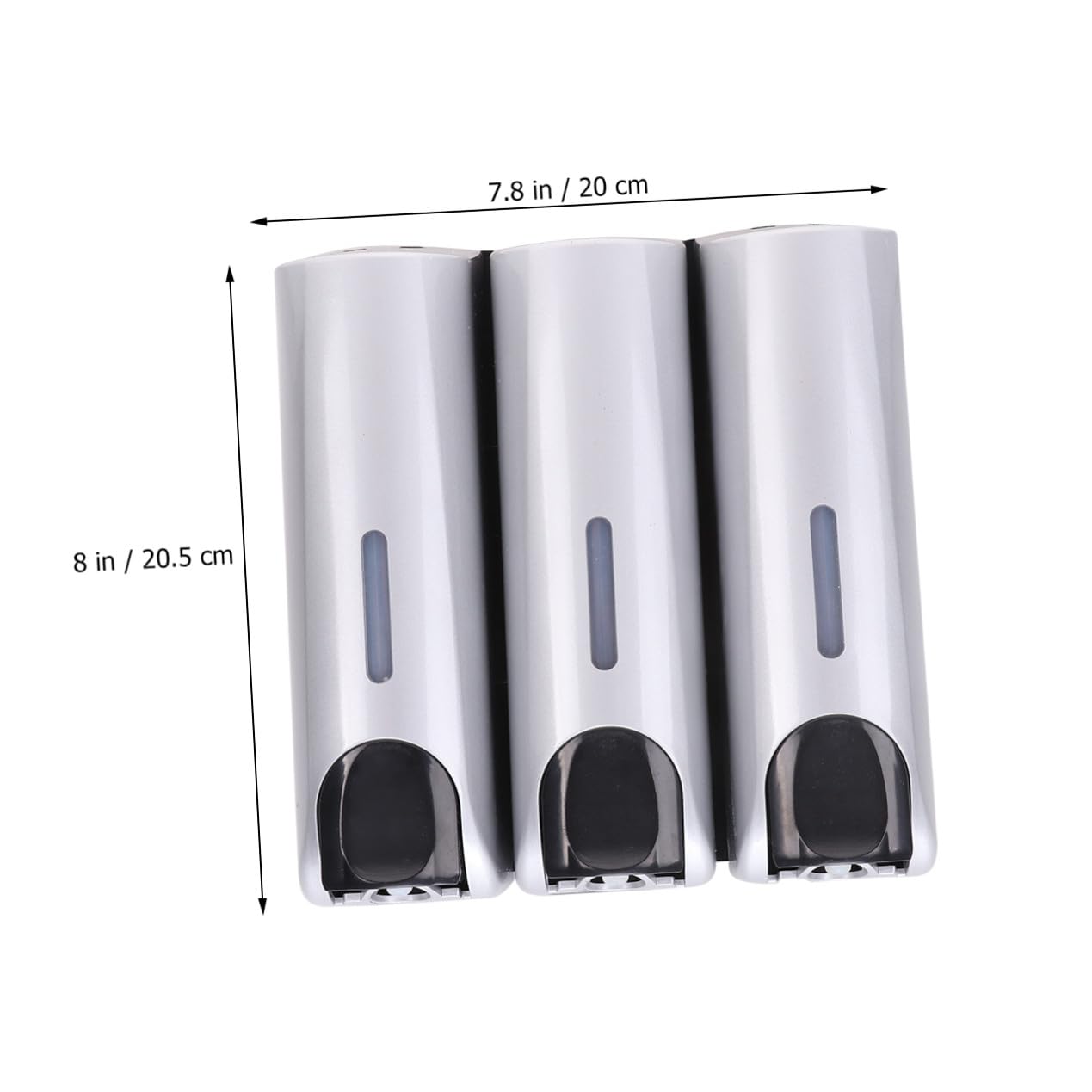 Dispenser da Parete per Sapone Liquido e Shampoo 3 Scomparti in Metallo e Plastica, Leggero e Facile da Pulire, per Doccia a Casa Colore Argento
