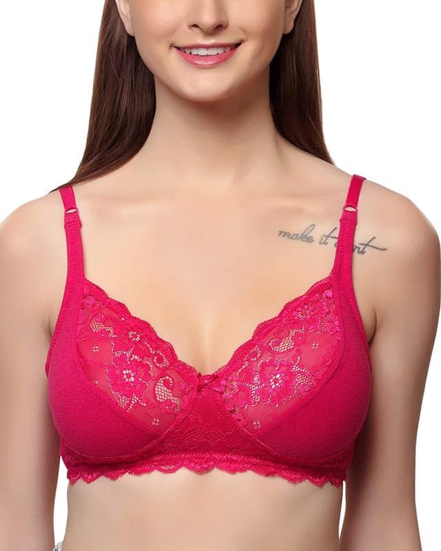 inner sense Organic Cotton Bamboo Laced Cups Bra for Woman I Wire Free Full Coverage Bra for Heavy Bust with Wirefree Design I Non Padded Innerwear for Women-picture-47