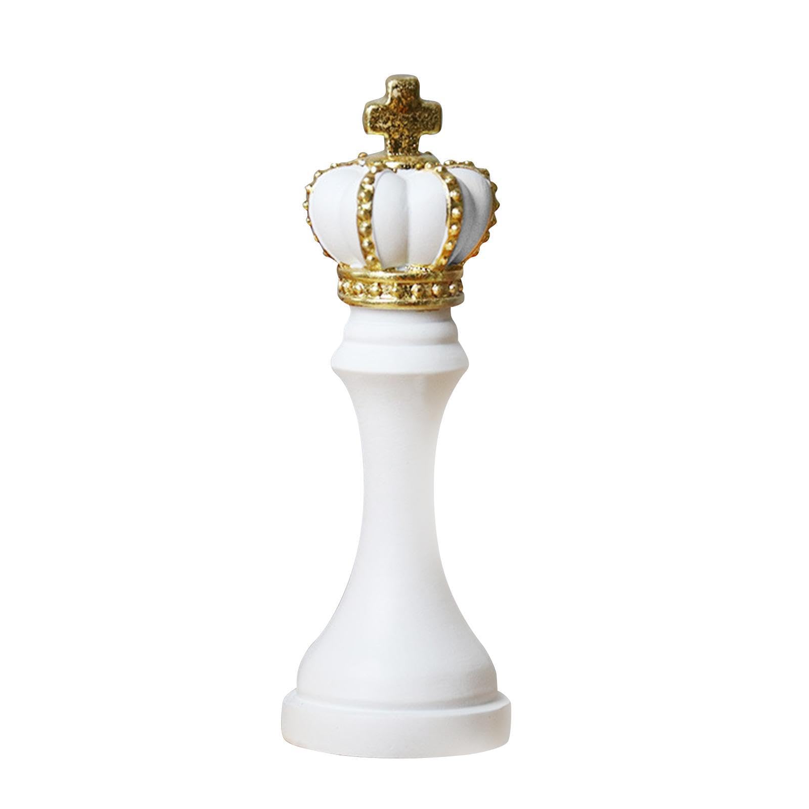 YIXANNX Beautifully Detailed Chess Pieces Statue Retro Chess Pieces Statue Resin for Creative Gift Unique Decorative Item For Homes Chessmen Sculpture With, White, King Shape