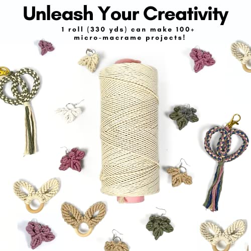 Bochiknot 2Mm Macrame Cord - Bakers Twine String For Crafts - Macrame Yarn Colored Cotton String - Macrame Twine Rope - Baker Twine Cotton Cord - String For Crafts (Mauve Pink, 330Yds) #TOP3