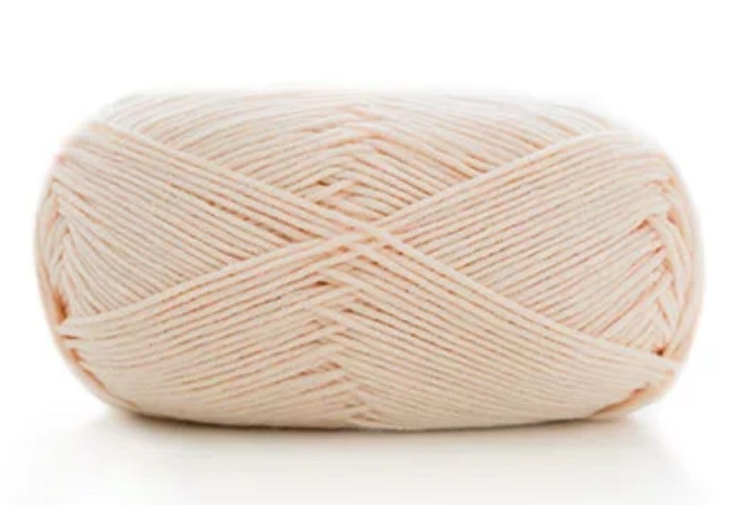 Premium Crochet and Knitting Yarn, 5-ply Combed Cotton & Acrylic Fiber, 100g (47# Skin color)