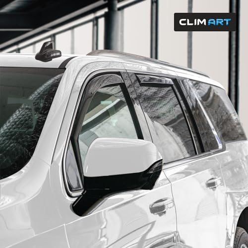 Image of CLIM ART in-Channel Incredibly Durable Rain Guards for Cadillac Escalade ESV 2021-2026, Original Window Deflectors, Vent Window Visors, Vent Deflector, 4 pcs. - 621318