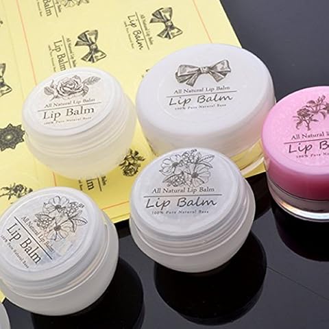 Wakehurst Lip Balm Labels Stickers for Containers - Transparent Vinyl Circle, 5sheets 50pcs Cover