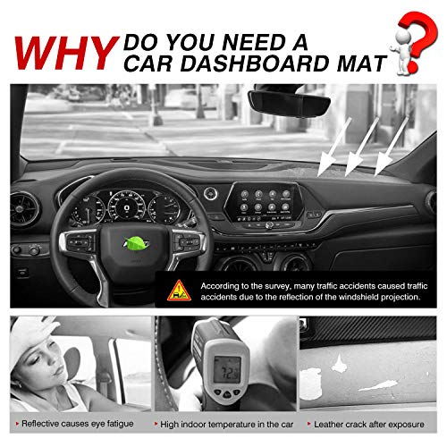 Image of Autorder Dashboard Cover Mat for 2019-2025 2026 Chevy /Chevrolet Blazer Accessories Dash Cover Flannel Dash Mat Sunshade Glare UV Rays Protector