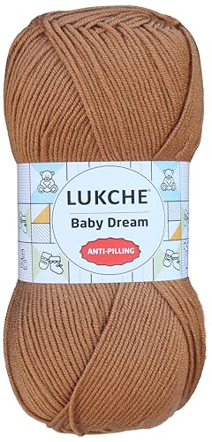 Image of Baby Dream Soft Yarn - 100% Acrylic, Premium Anti-Pilling, 3.5 oz (100g), 273 yds - Soft Yarn for Crochet and Knitting Projects (Camel)