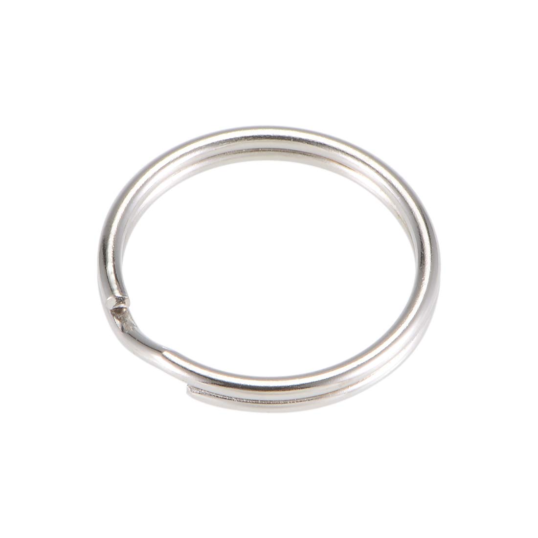 uxcell Split Key Rings 18mm Open Jump Connector for Lanyard Zipper Handbag, Nickel Plated Iron, Pack of 100
