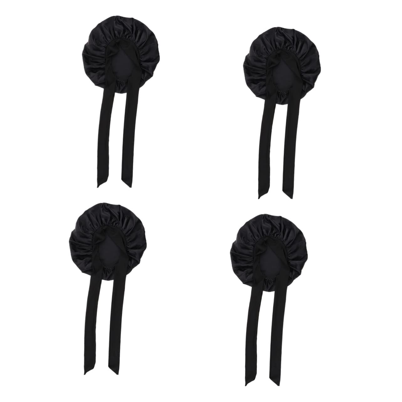 minkissy 4piezas Gorro De Dormir De Satén Para Mujer Sombrero Práctico y Elástico Para Envolver El Cabello Noche