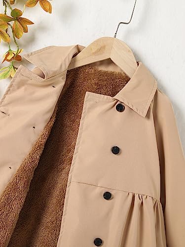 SOLY HUX Toddler Girl's Double Breasted Long Sleeve Trench Coat Teddy Lined Outerwear Winter Pea Coats4