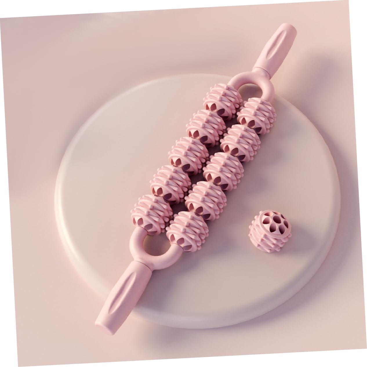 Beaupretty 2pezzi Massaggiatore a Rotella in Plastica e Metallo Ergonomico Per Muscoli Della Schiena e Gambe Portatile Per Rilassamento e Recupero Atleti