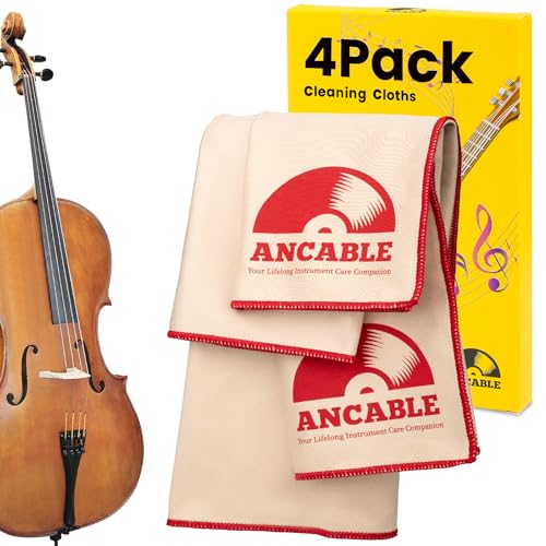 4-Pack Musical Instrument Cleaning Cloth, Violin Microfiber Quick Clean Polish Kit for Cello...
