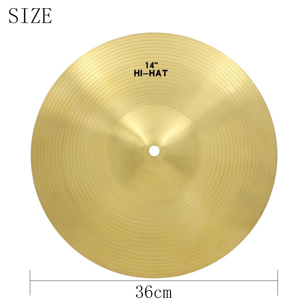 14 Pouces Cymbale Laiton Hi-Hat Percussion Instruments Pièces Accessoires Hi-Hat Tambour Cymbales Kit Accessoires pour Instruments à Percussion