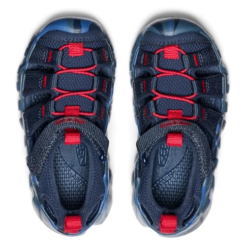 KEEN Hyperport H2 Breathable Easy On Comfortable Hiking and Water Sandals, Naval Academy/Red Carpet, 9 US Unisex Little Kid - Image 4