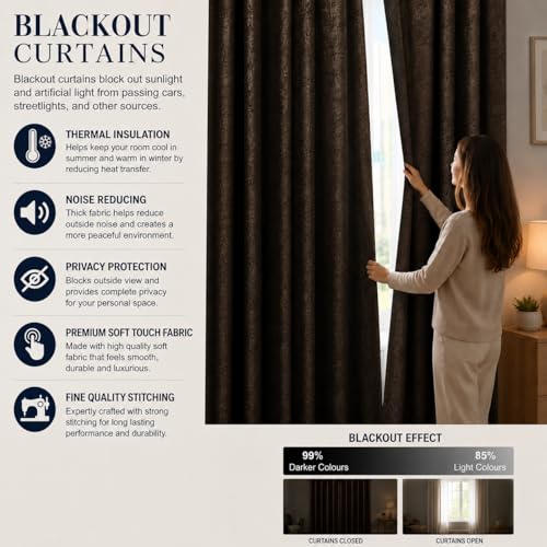 Image of Leaf Printed True Blackout Semi Long Door Curtains 8 Feet Set of 1 | Heavy Room Darkening Thermal Insulated Eyelet Parda for Living Room & Bedroom | Curtains with Tie Back (121x243cm, Black)