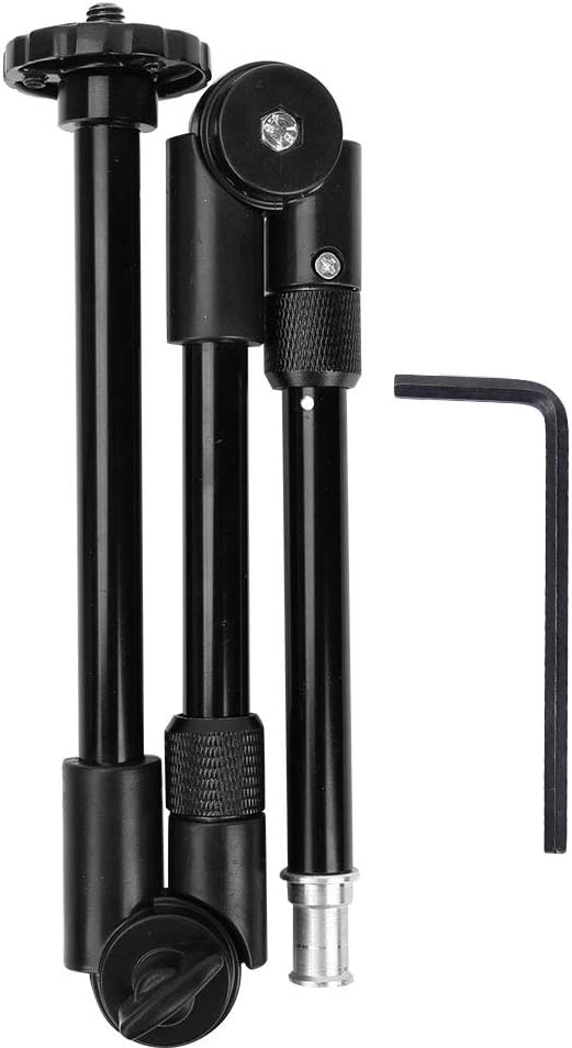 Magic Arm, Adjustable Extension Articulated Arm with 1/4 & 3/8 Screw Holes and Metal Lock Sleeve for Camera Photography