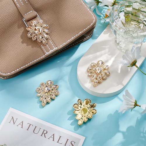 FINGERINSPIRE 4PCS Rhinestone Applique Topaz Teardrop Shape Rhinestone Appliques Wedding Bridal Crystal Patches Fancy Beaded Flower Patch Women Fashion for Gifts Clothing Costume Decoration
