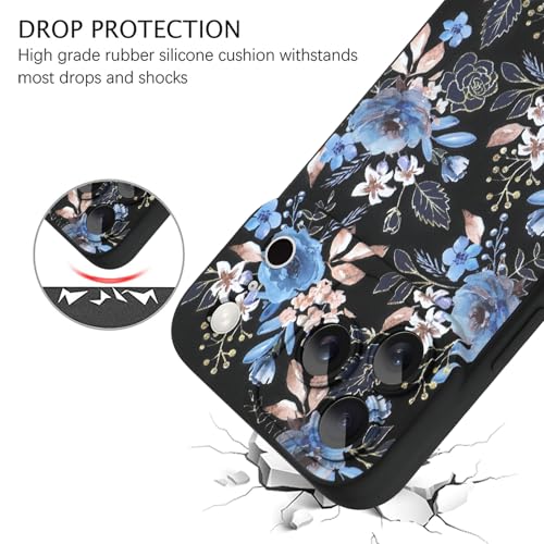 Image of ZIYE for iPhone 17 Pro Max Case Blue Flower Pattern Phone Case