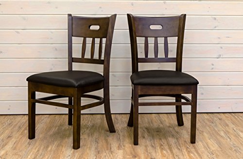 KALMIA　ダイニングチェア　2脚セット　ダークブラウン Amazon｜SKB ダイニングチェアー2脚セット ダークブラウン PVC