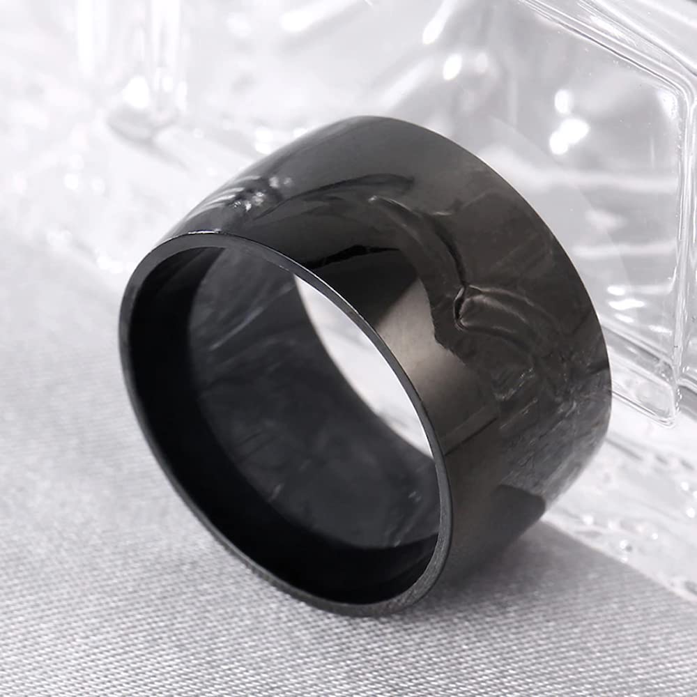 ZENSE - Anello da uomo in acciaio titanio nero ZR0164