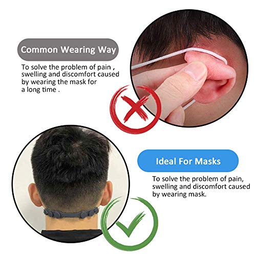 4 pcs extended silicone bands anti-tightening strap for masks to prevent ear painadjustable comfort mask grips extension buckle holder hook ear strapblack