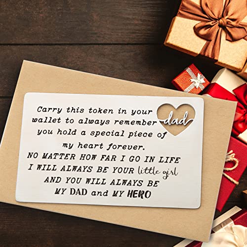 Image of YODOCAMP Dad Gifts From Daughter, Dad Engraved Wallet Card Inserts, Birthday Father's Day Thanksgiving Christmas Valentines Gifts Card for Father Papa