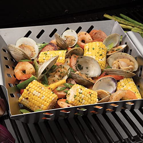 Cuisinart CGWM-019 Stainless Steel BBQ Wok - Grilling Basket with Built-in Handles
