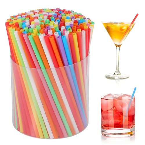 1000 pitillos cortos desechables coloridos de 5 pulgadas