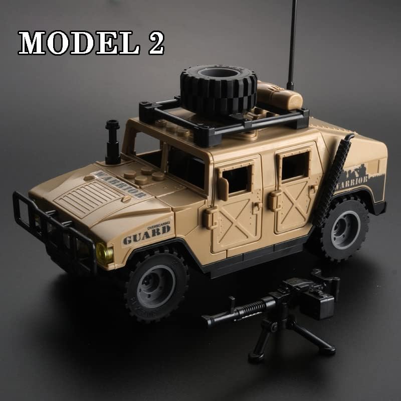 Miniatura 4 de Ulanlan Juegos de bloques de construcción de vehículos militares, 4 en 1, kit de construcción de camiones del ejército, vehículos militares,