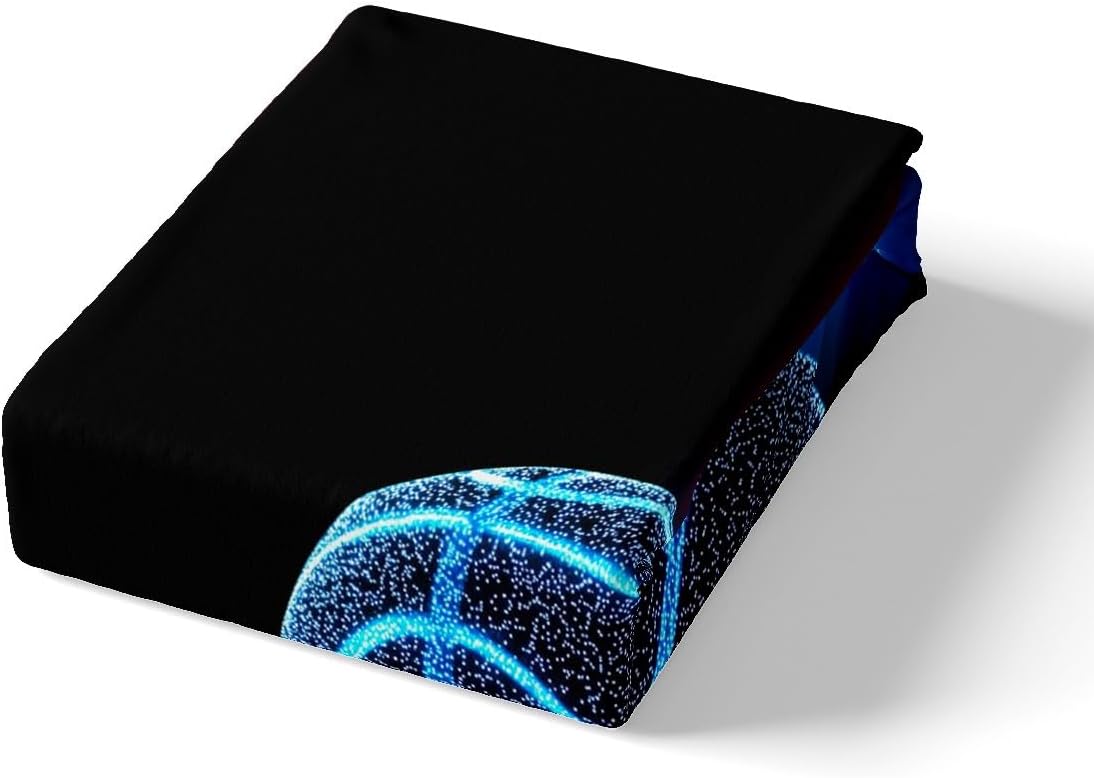 Castle Fairy Cool Basketball Bedding Set,Neon Gradient Duvet Cover for Kids Teen Boys Girls,Basketball Court Comforter Cover Decorative Room,Sports Games Quilt Cover with 2 Pillowcases,Full Size