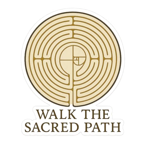Labyrinth with Golden Mean Lines Ancient Path Sticker (2.5' x 3')