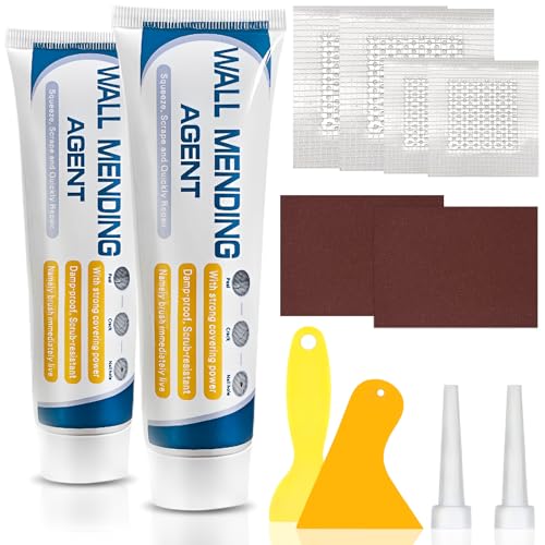 2 Pack Drywall Repair Kit,Wall Mending Agent with Scraper,Drywall...