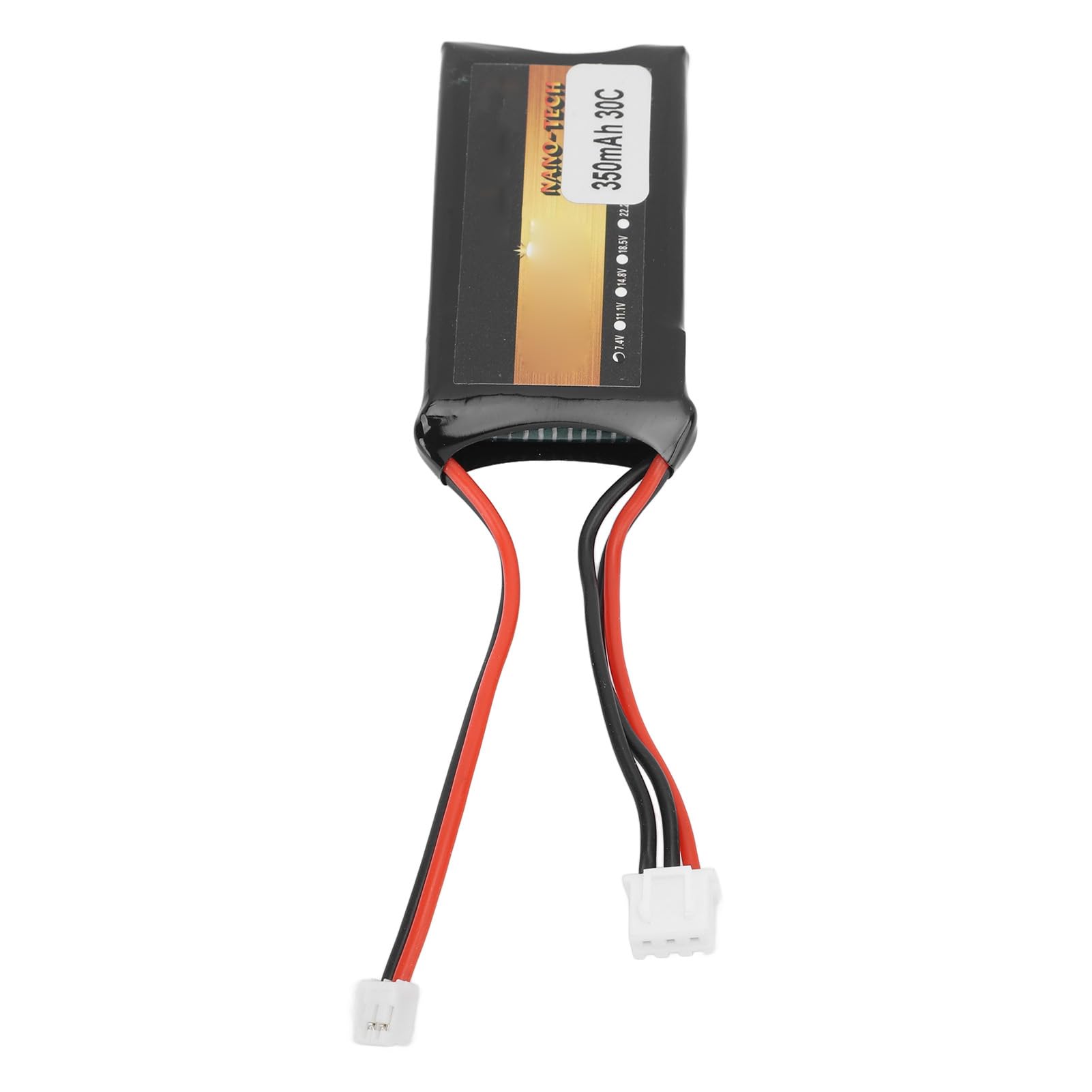 Bateria LiPo 7,4 V, Bateria LiPo 350 MAh 2S 30C z wtyczką PH2.0 Kompatybilna z większością Samochodów RC w Skali 1/10, 1/16, 1/18, 1/24 i Zdalnie Sterowanym Dronem