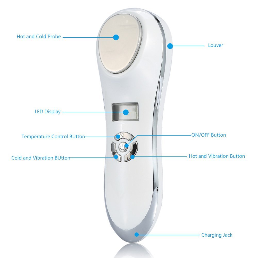 Masaje Facial y de Ojos Eléctrico Antienvejecimiento USB Recargable Caliente y Frío Máquina de Martillo Vibración Belleza
