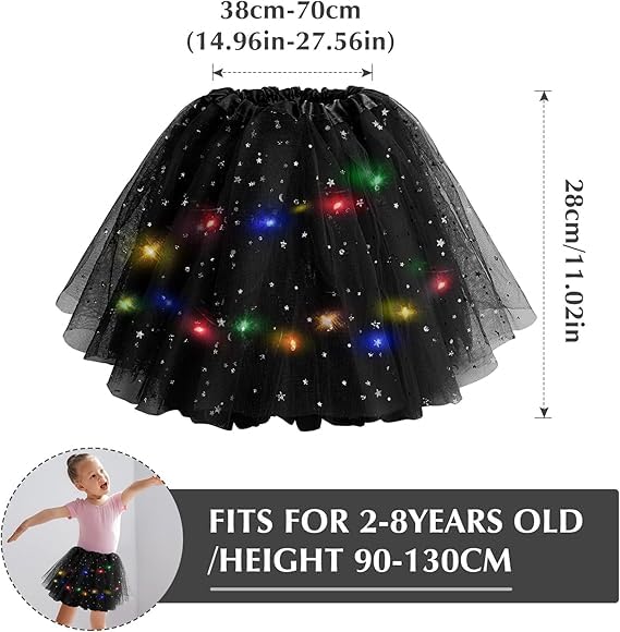 Girl Tutu Skirts, 2-8 Years Baby Girls Light Up LED Tutu Skirt Magic Light Princess LED Dancing Skirt Tulle Ballet2