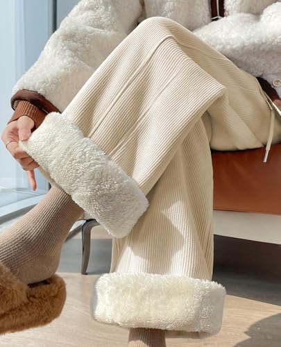 Sherpa Lined Fleece Sweatpants Women Baggy Wide Leg Lounge Pants Loose Stretchy Casual Pants4