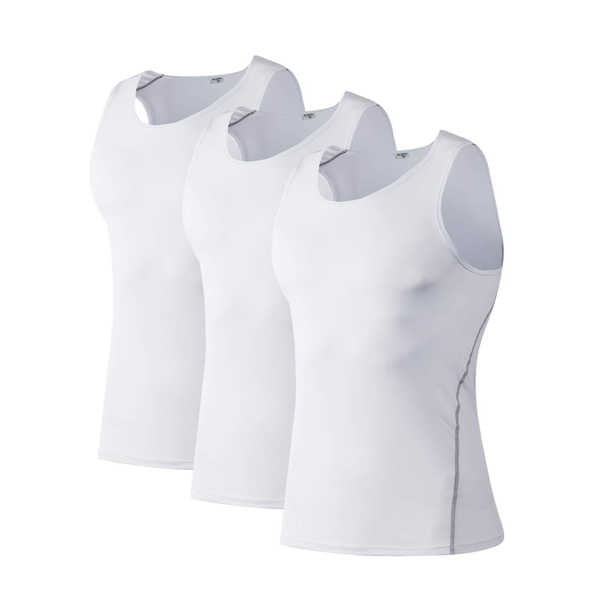 Mens 3 Pack Compression Tank Tops Cool Dry Sleeveless Compression Shirt