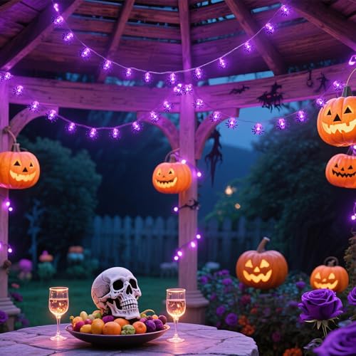 2PCS Spider String Lights Halloween Party Decorations Battery Operated - image 2