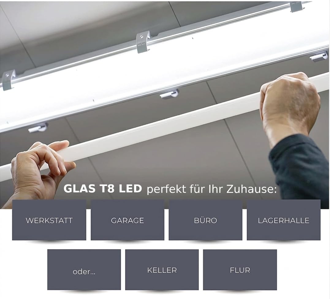 25er Pack PREMIUM LED Röhre T8 G13 120cm 18W Kaltweiß 6500K – 2880lm – 160 lm/W High Efficiency – Glasrohr – Flimmerfrei – Ersatz für Leuchtstoffröhre – inklusive Starter