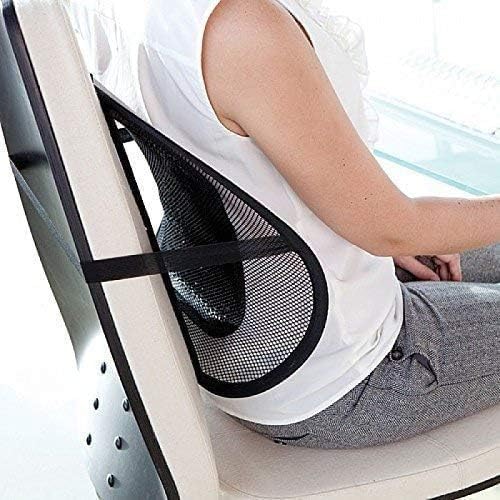 Image of Nylon Ventilation Back Rest with Lumbar Support Mesh Cushion Pad,Universal Back Lumbar Support for Chairs,Office Chair,Home,Car Seat Lumber Back Support,Seat to Relieve for Back Pain,Black
