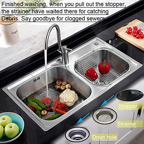 Seatery 4Pcs Kitchen Sink Strainer Stopper Kit, Universal Silicone Sink Drain Plug Cover, Drain Water Stopper, 4.5 Inch Stainless Steel Sink Drain Strainer, Food Debris Catcher For Kitchen #TOP1