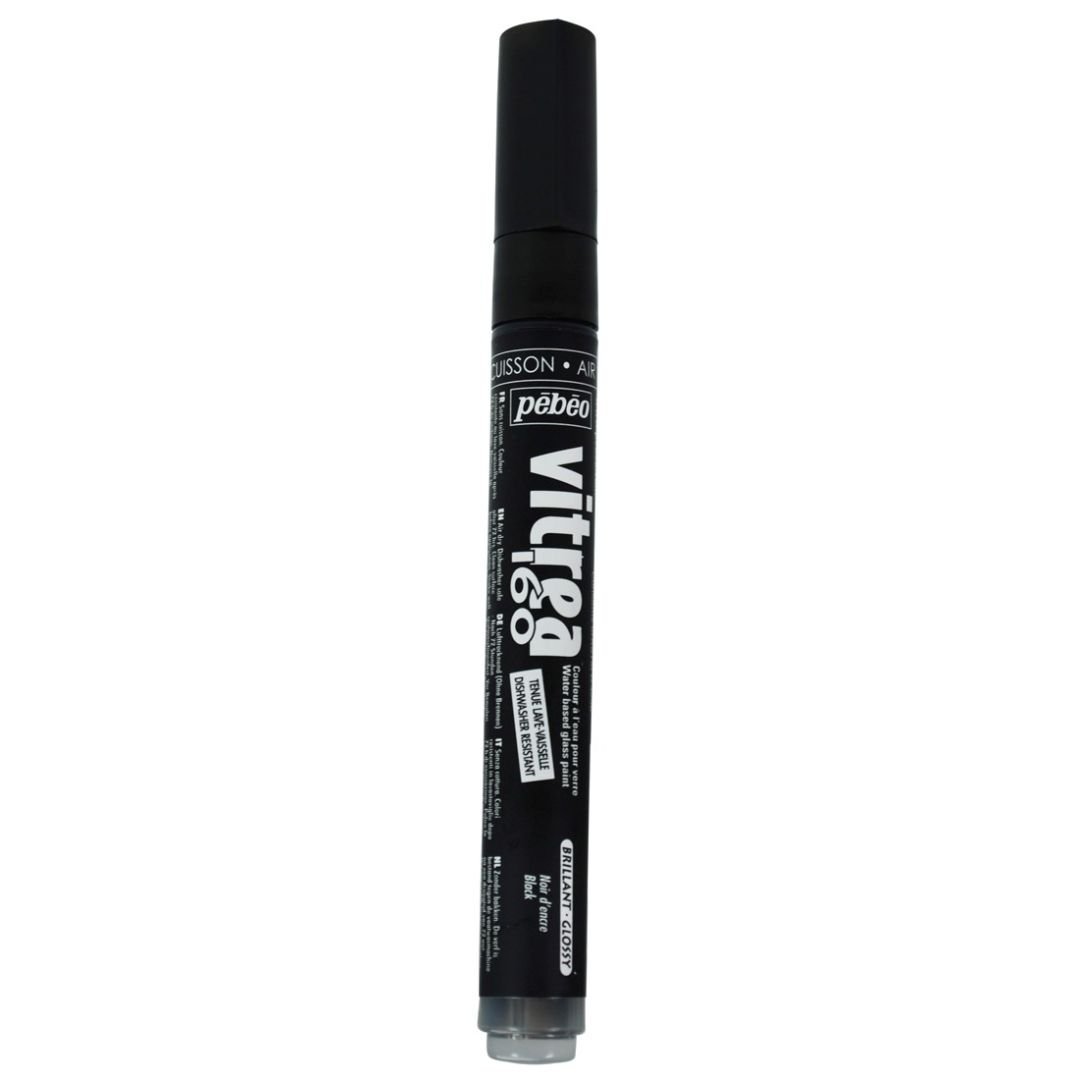 Vitrea 160 Glossy Glass Paint Marker - Bullet Tip (1.2 mm) - Ink Black (88)