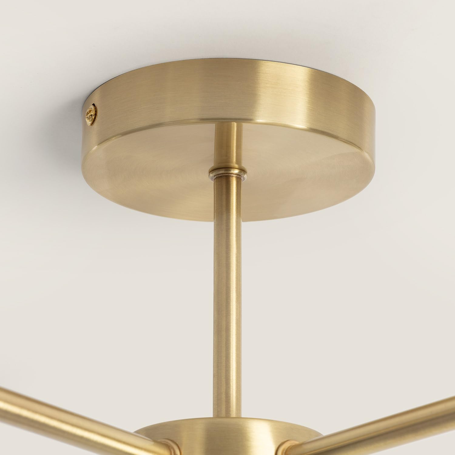 LEDKIA Lámpara de Techo Metal y Cristal Moonlight Brass 5 Focos Dorado | 5 Focos de Metal y Cristal | Decoración para Salón; Habitación | Potencia 10W | IP20 | 210 mm x 600 mm