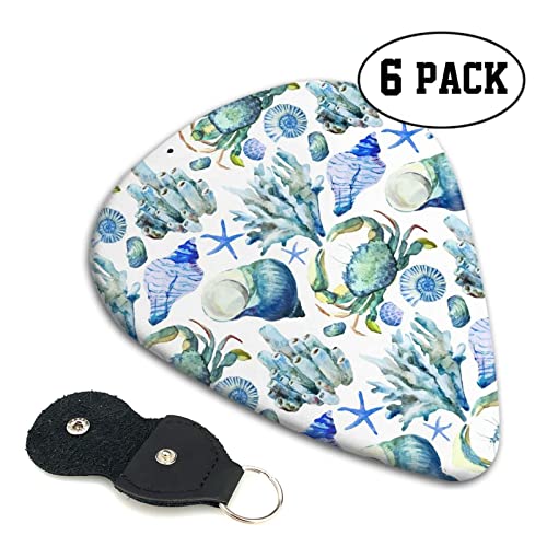 Crab Conch Lot de 6 médiators pour guitare acoustique, guitare électrique, basse, ukulélé – fin, moyen et épais. - Les Beatles, Paul McCartney, John Lennon, RIngo Starr, George Harrison Crab Conch Lot de 6 médiators pour guitare acoustique, guitare électrique, basse, ukulélé – fin, moyen et épais. – Image 3