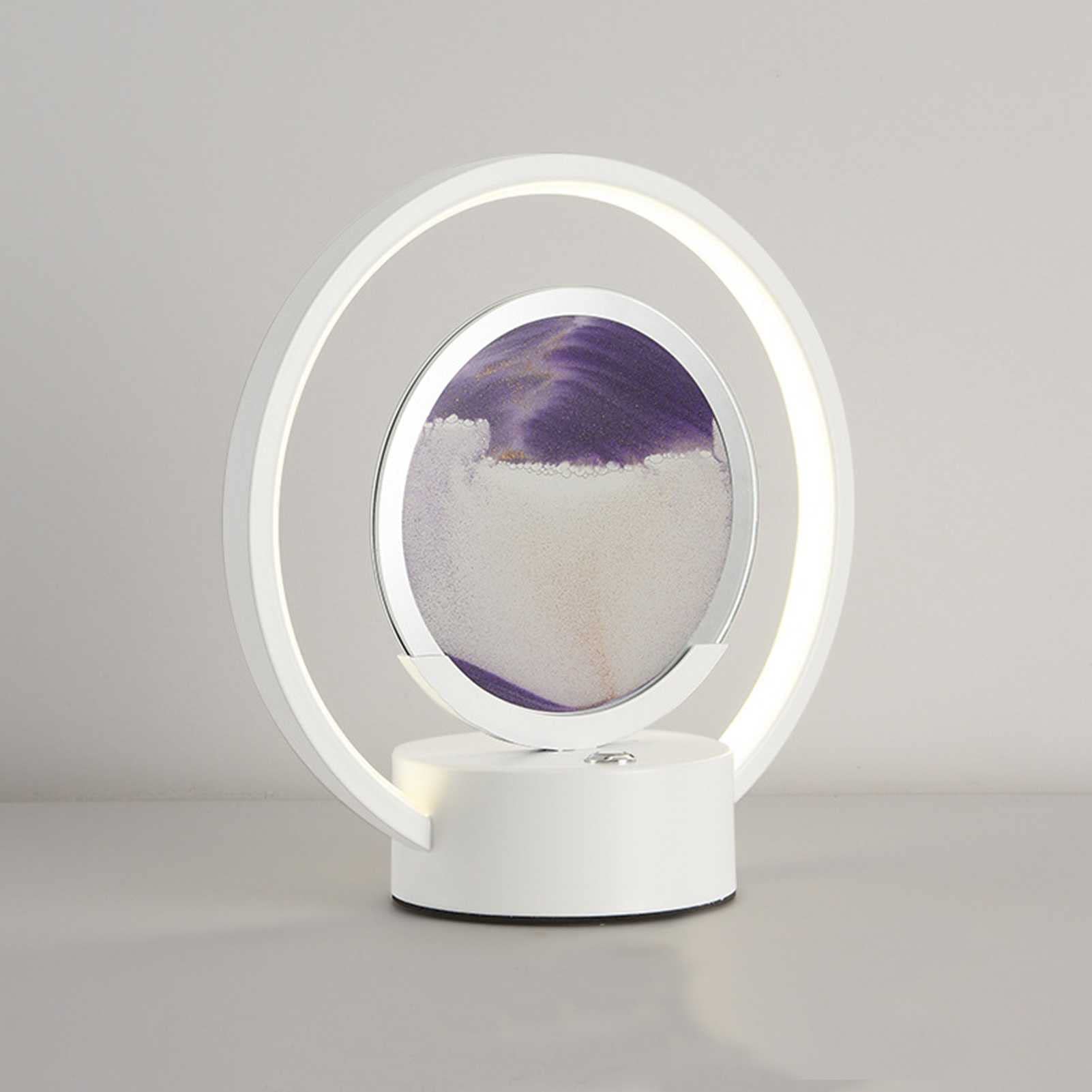 Klepsydra, Lampa malarska, Mobilna lampa biurkowa z piaskową klepsydrą LED Obrót o 360° do dekoracji biura, relaksu na domowym biurku(Purple)
