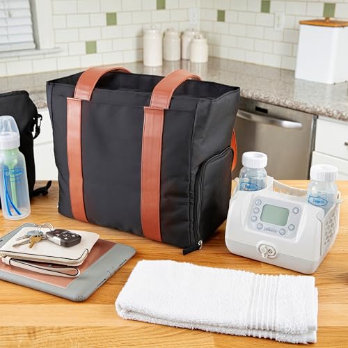 Dr. Brown’s Breast Pump Carryall Tote, Fits Most Electric Breast Pumps, Gray Diaper Bag, Gray Day Bag, Classic Bag Design - image 9