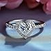 Wycian Promise Rings Moissanite Platinum Ring Guard PT950 Heart with Moissanite Size 7 Fashion for Sister Valentines Day