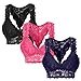 Sport BH Push Up Ohne Bügel BH Frauen Nahtloser Bügelloser Bequem BH Unterwäsche Stretch Plus Size Bra Still BH Große Brüste Soft BH Bralette 3er Pack BH Weiß Bustier Damen Spitzen